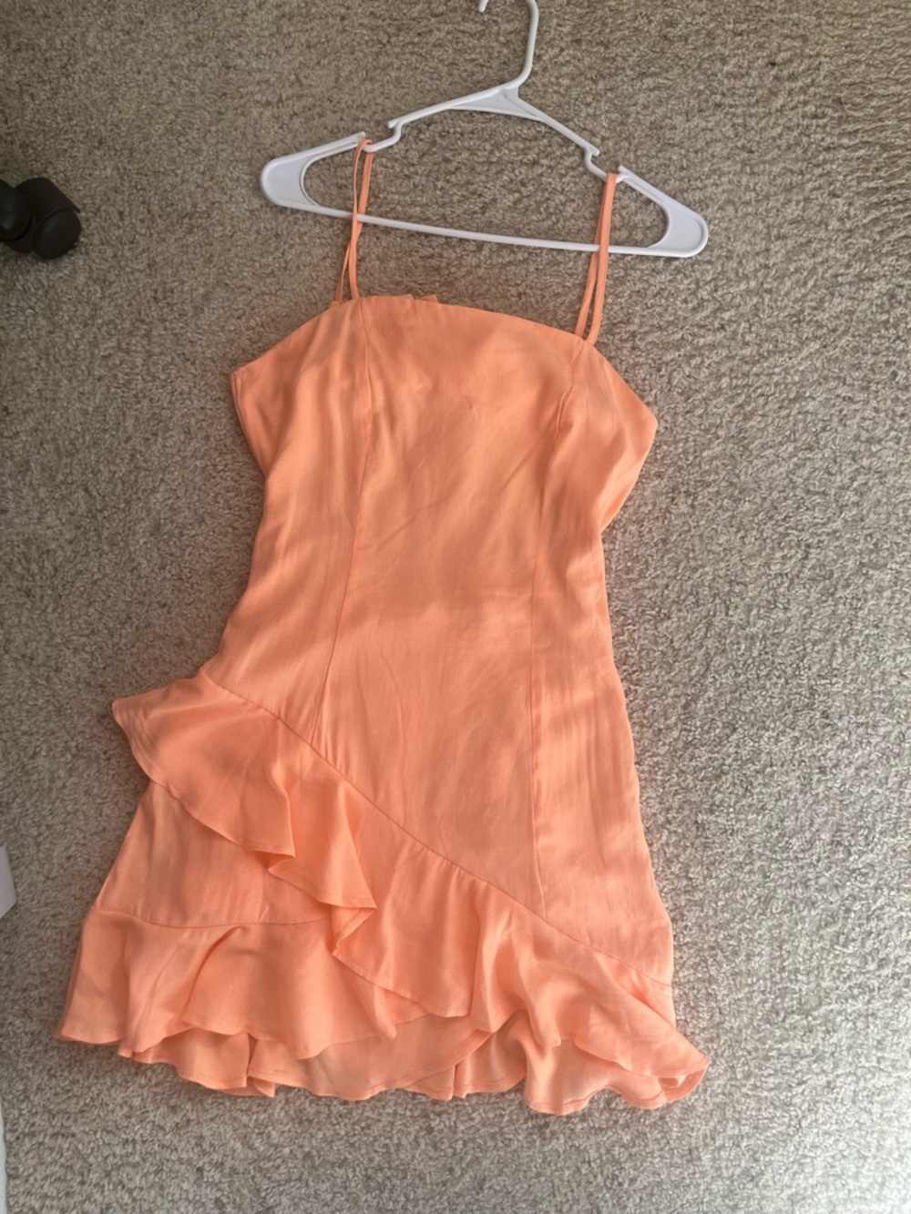Francesca's Collections Peach Ruffle Mini Dress